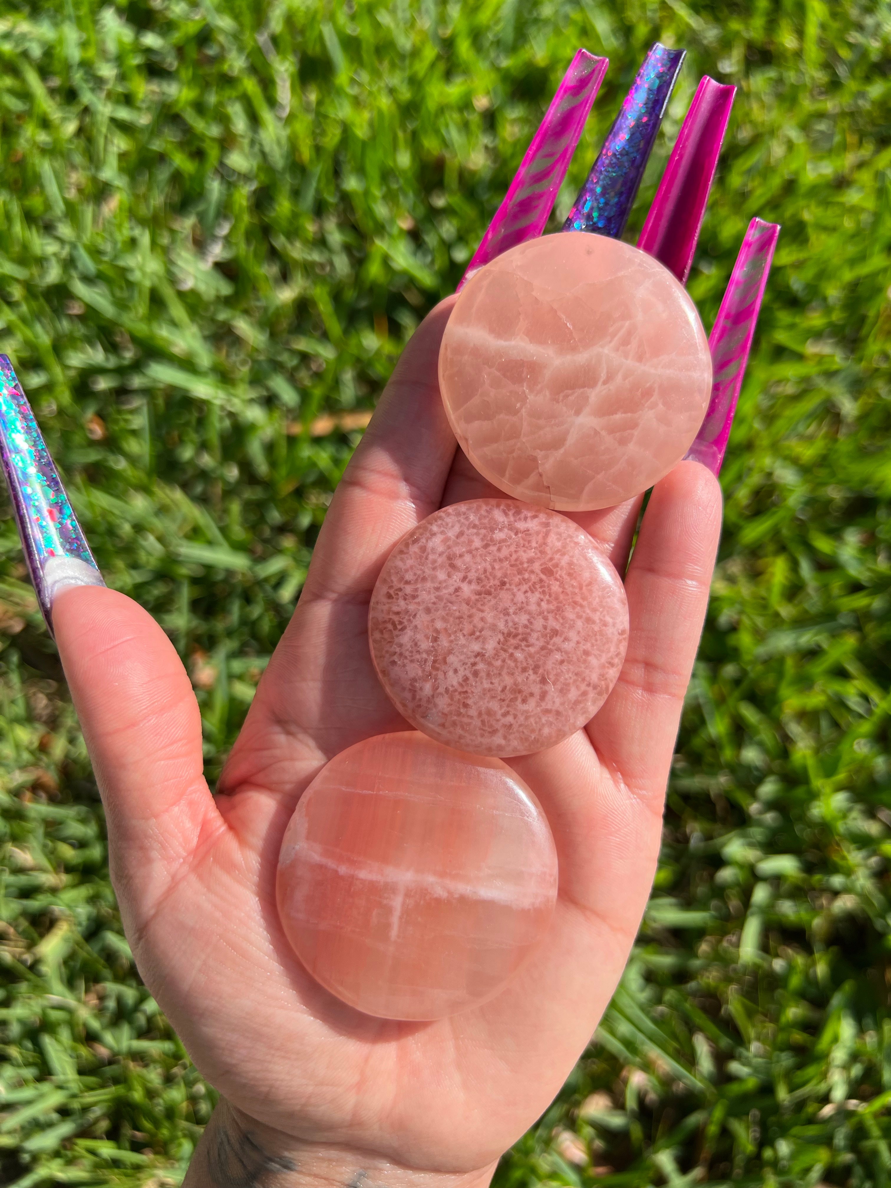 Strawberry Calcite Palmstone