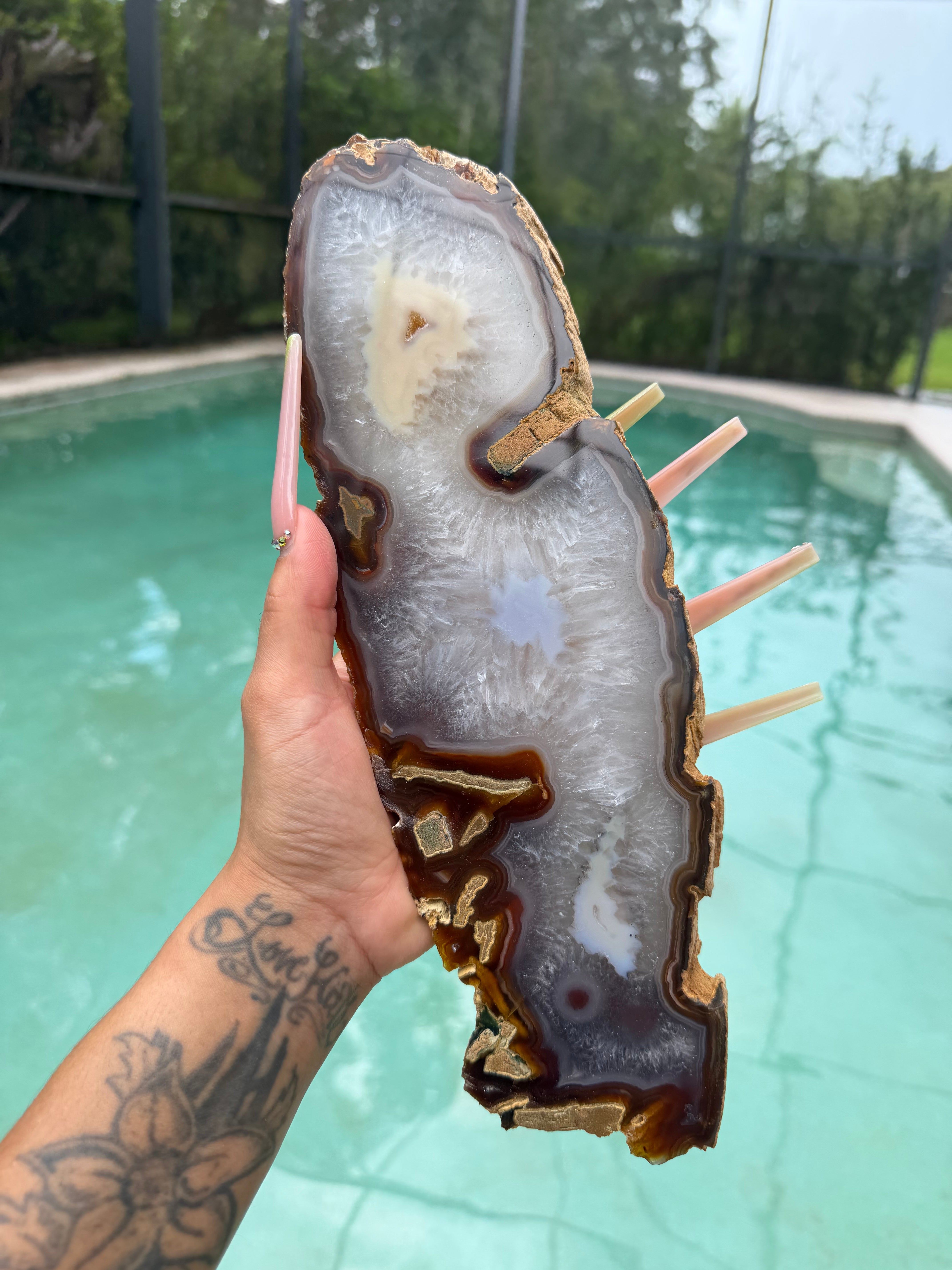 Druzy Agate Slice