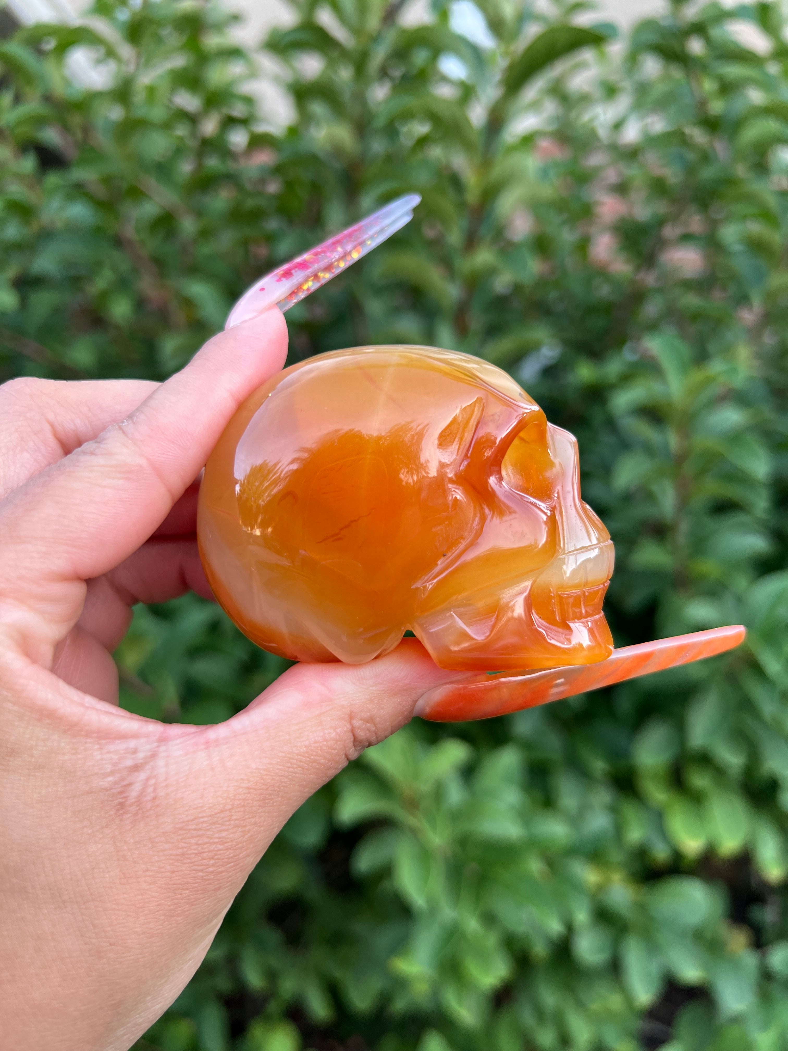 Carnelian Agate Skull