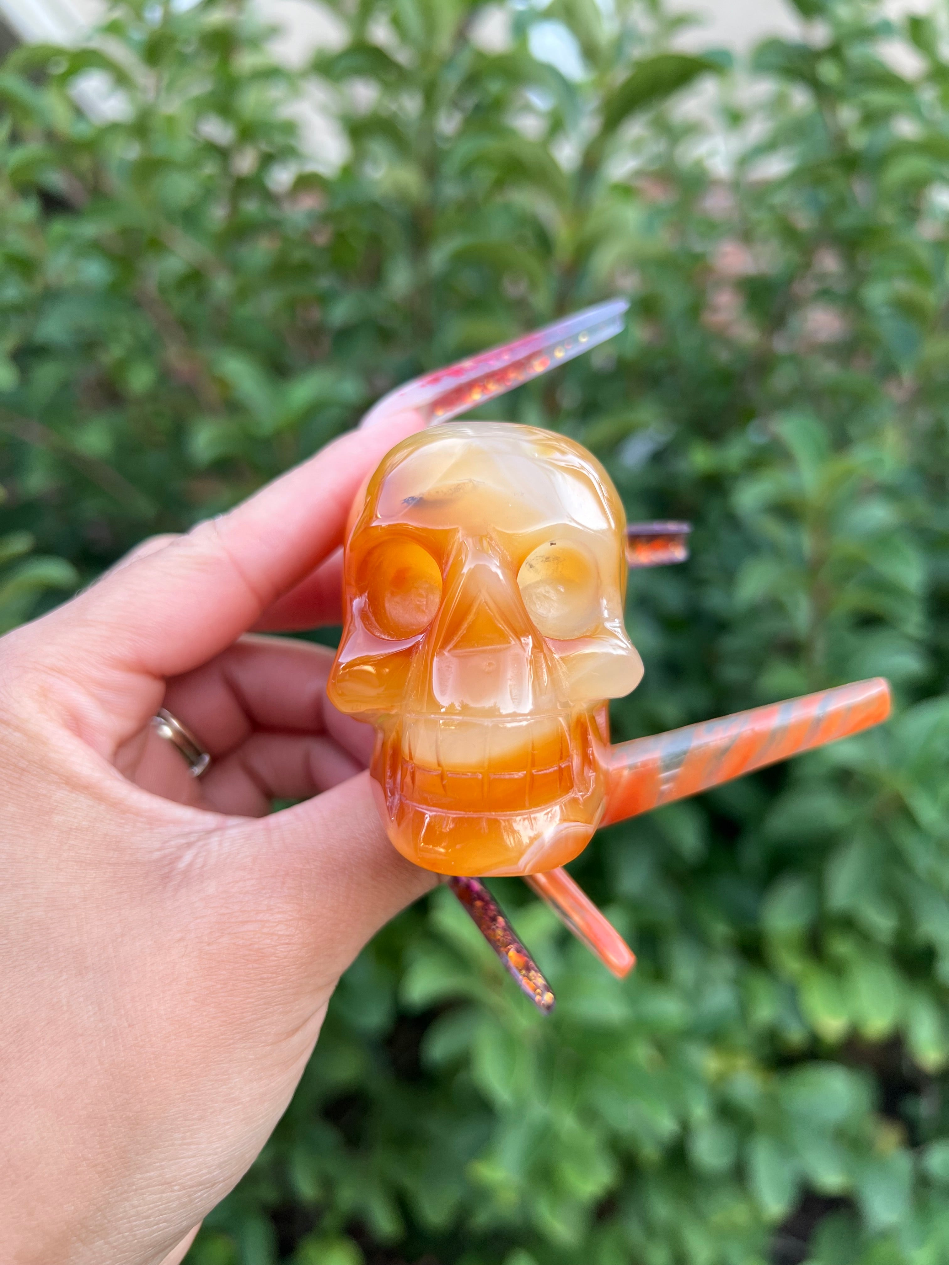 Carnelian Agate Skull