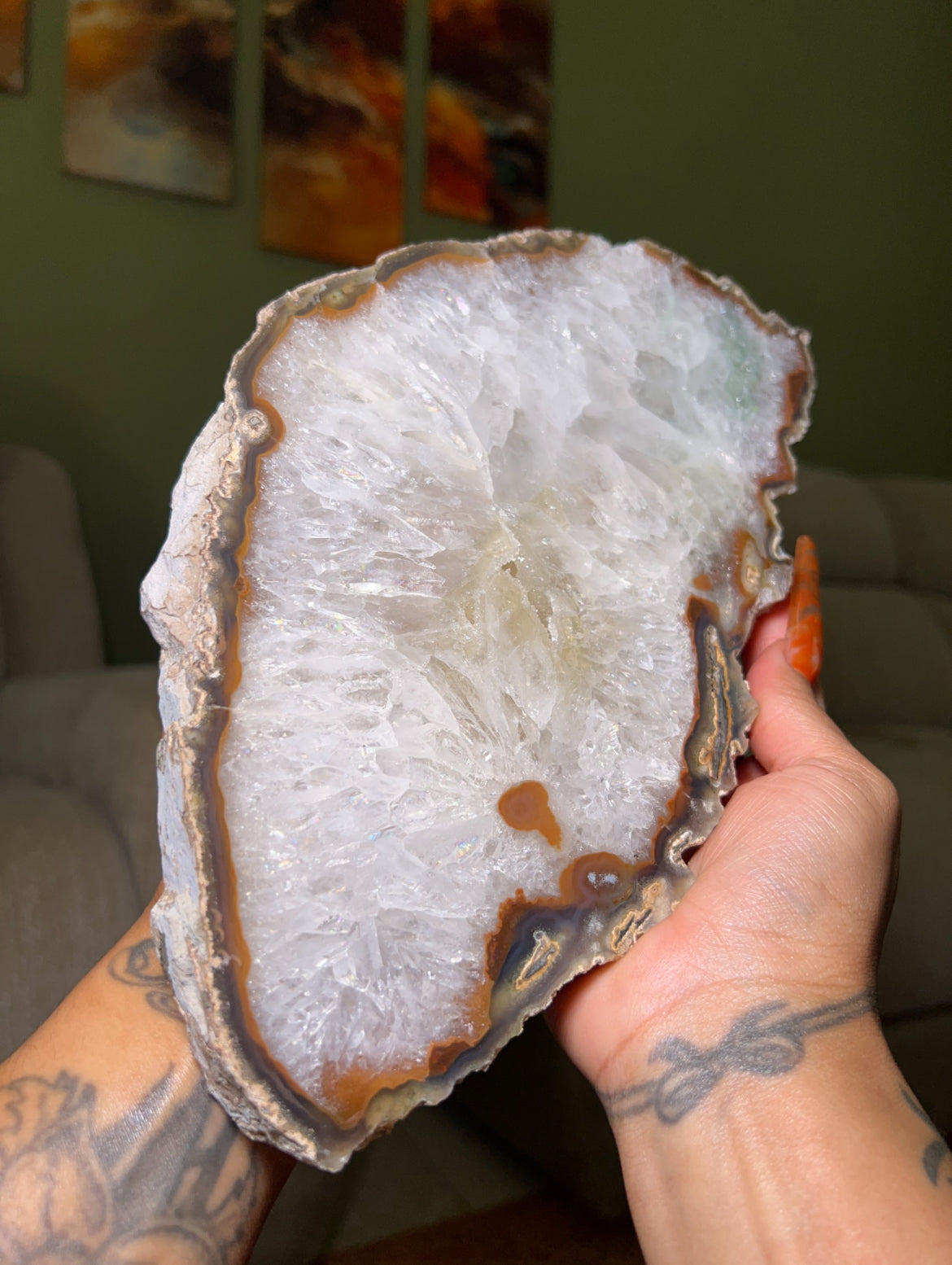 Druzy Agate Slice