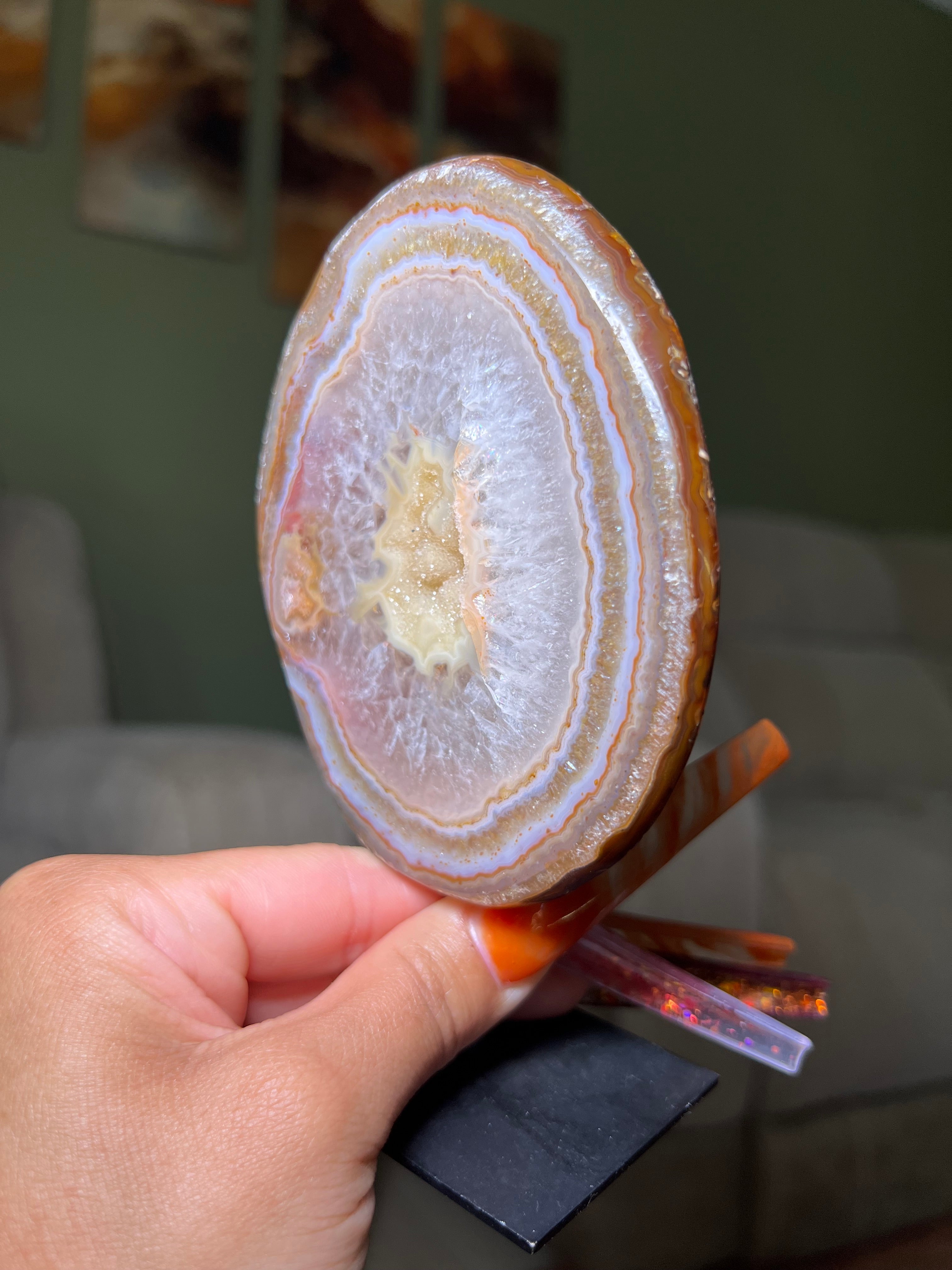 Druzy Agate on Stand