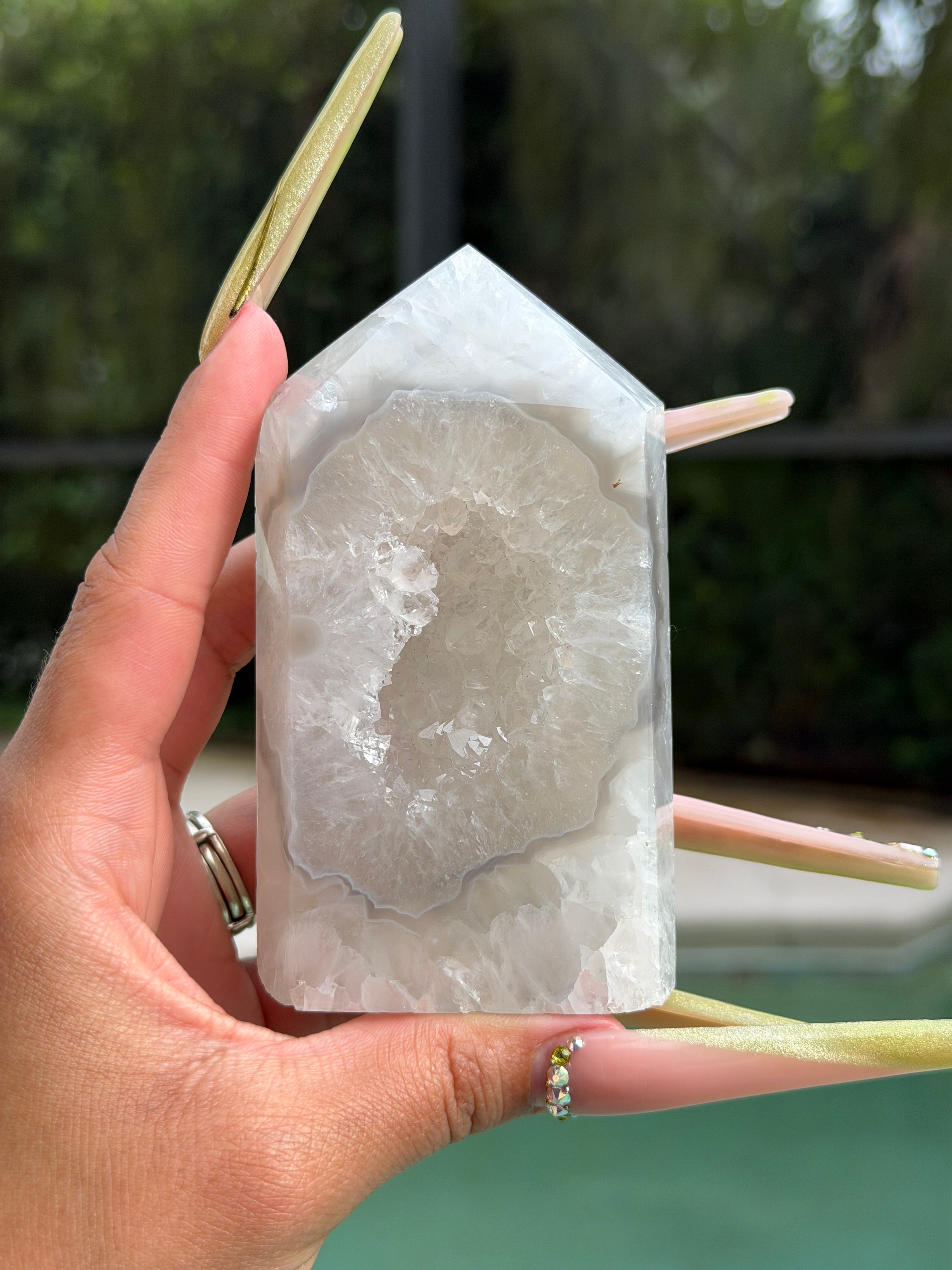 Druzy Agate Tower